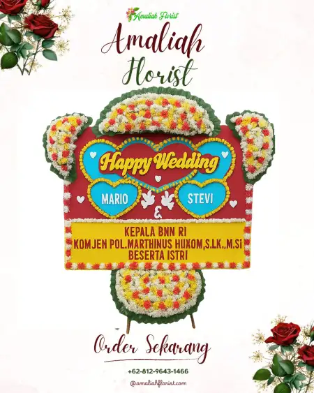 Papan Bunga Pernikahan Keraskepoh